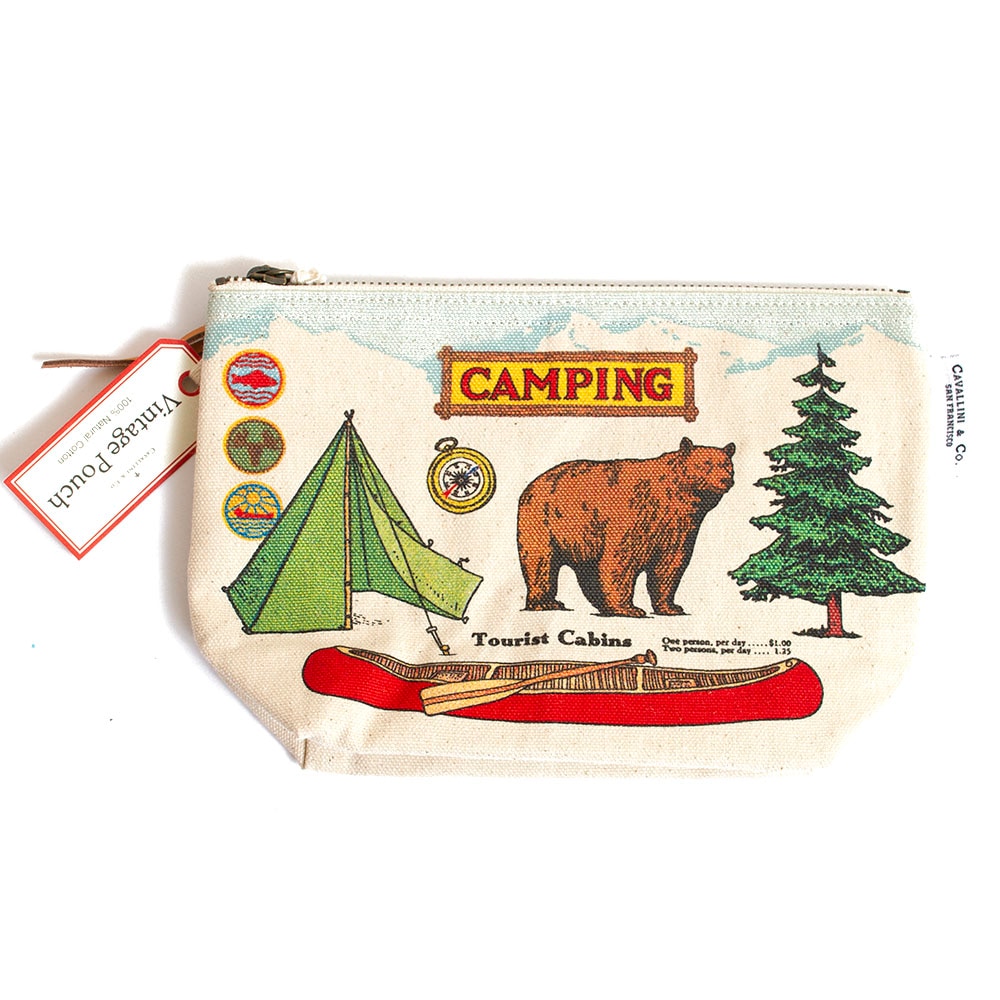 Cavallini, Pouch, Art & School, Vintage, Camping, 416535